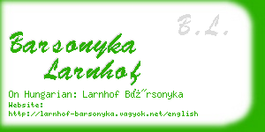 barsonyka larnhof business card